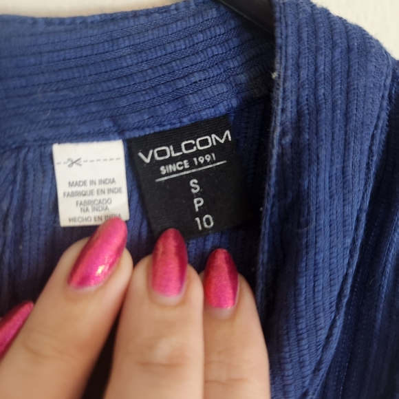 Volcom Swing Dress Blue Cotton High Neck Size Small - Picture 7 of 9